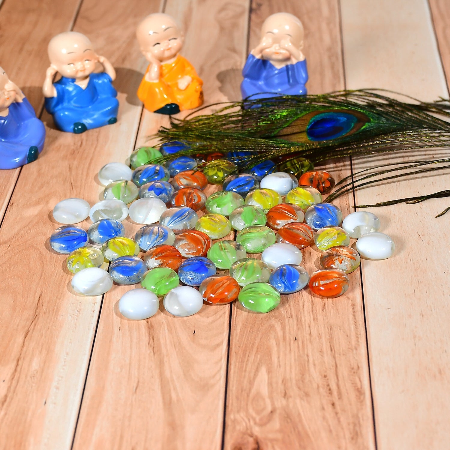 Flat round glass pebbles Flat round glass pebbles